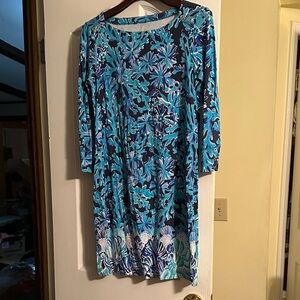 Lilly Pulitzer Blue and White Floral Dress